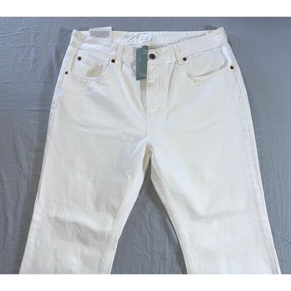 H&M High Waist Flare Ankle Length Stretch Denim Jeans. White, Women's 12. NWT!! - Picture 5 of 10